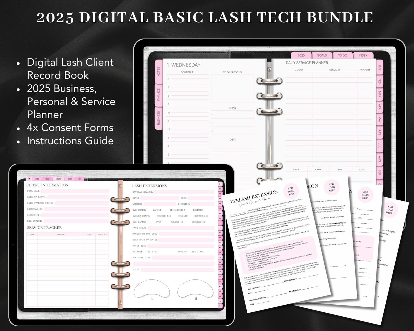 2025 DIGITAL Basic Lash Tech Business Bundle
