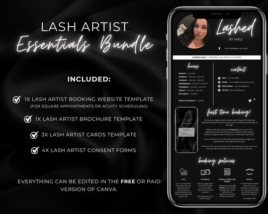 Lash Artist Essentials Bundle - Canva Templates