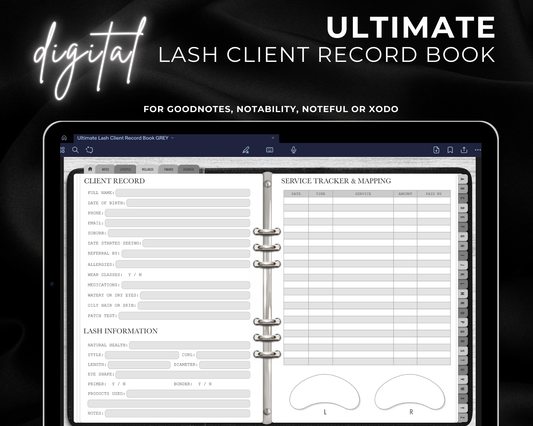 DIGITAL Ultimate Lash Client Record Book