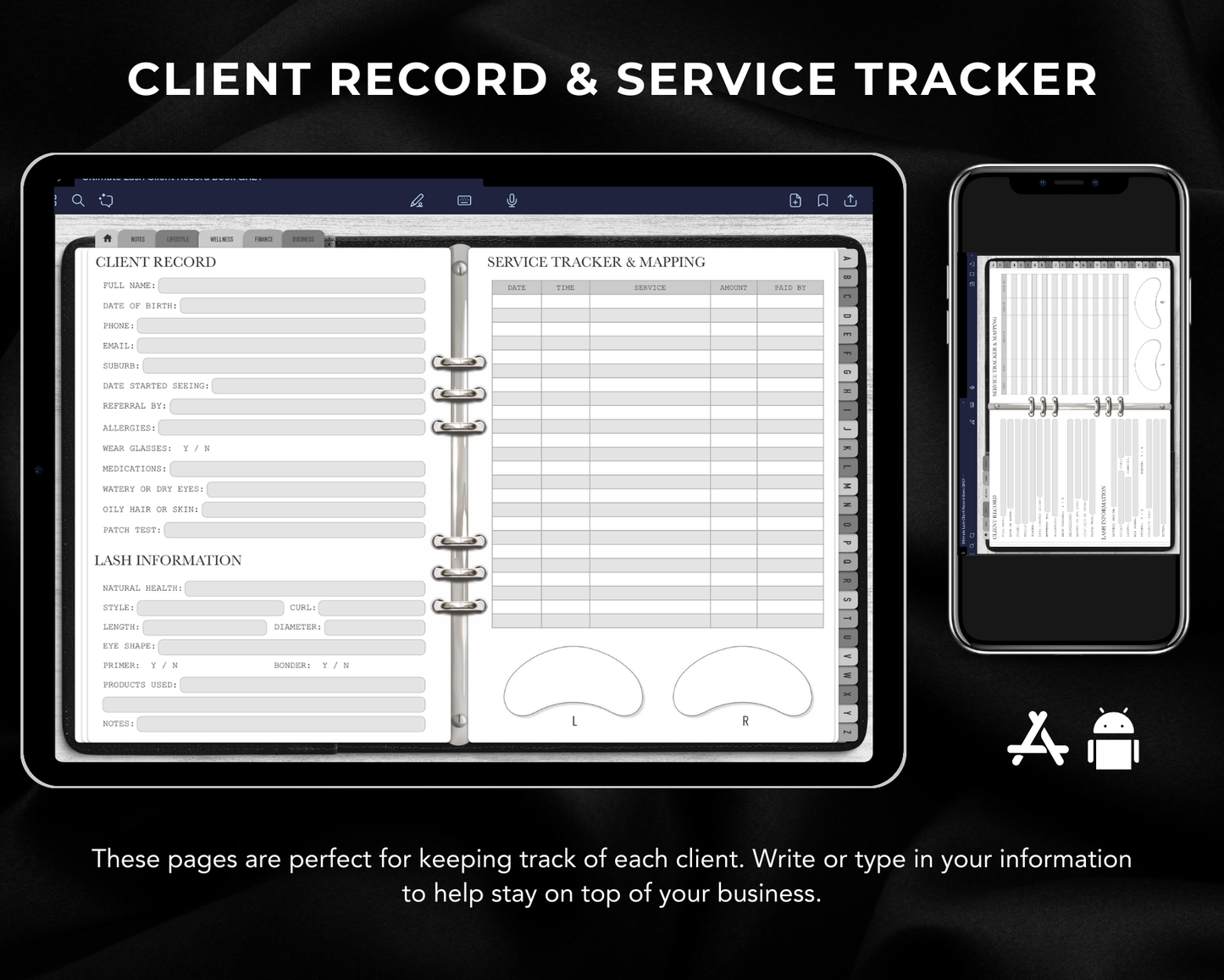 DIGITAL Ultimate Lash Client Record Book