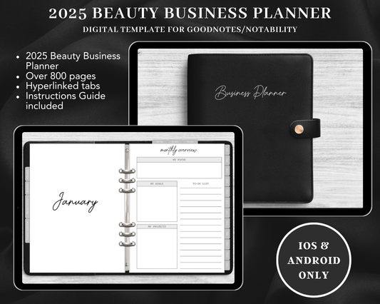 2025 DIGITAL Beauty Business Planner