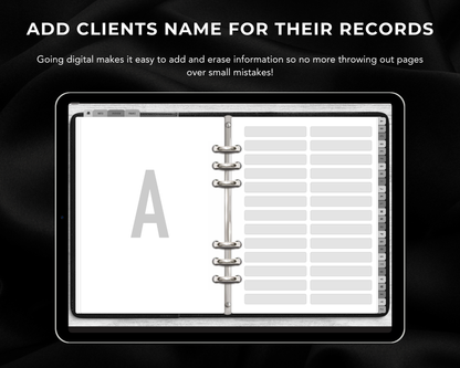 DIGITAL Lash & Brow Client Record Book