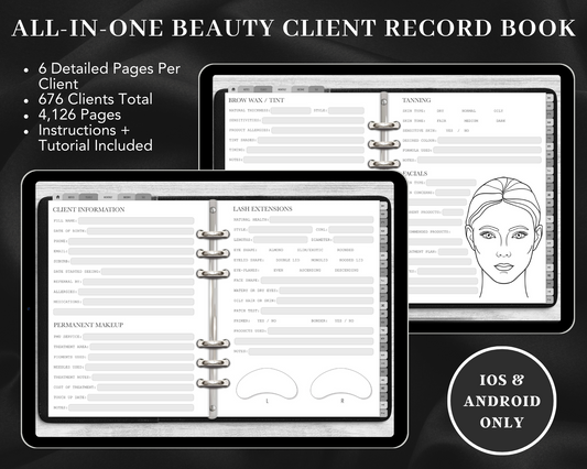 DIGITAL All-In-One Beauty Client Record Book