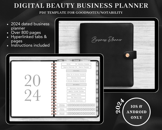 2024 DIGITAL Beauty Business Planner