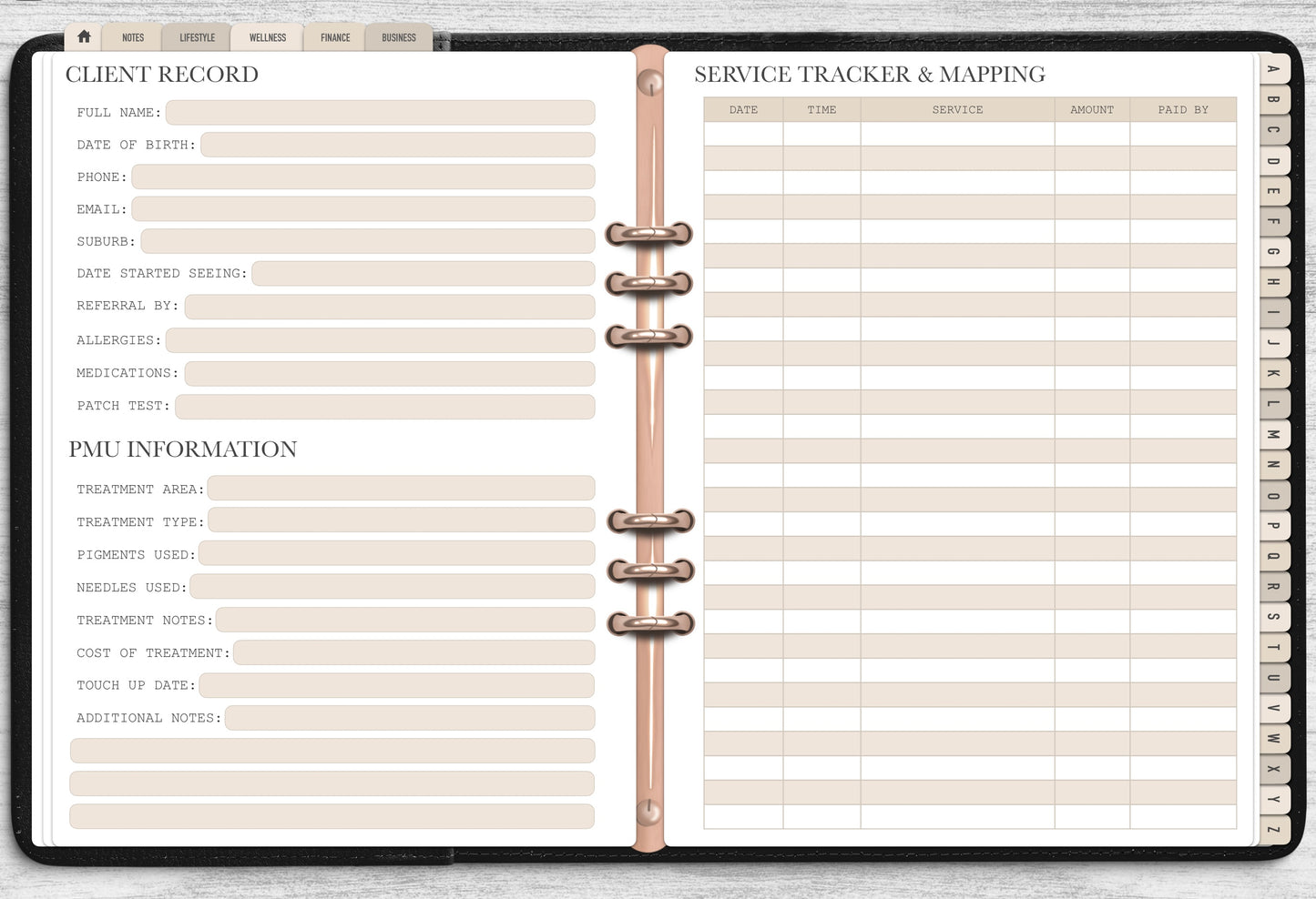 DIGITAL Ultimate PMU Client Record Book