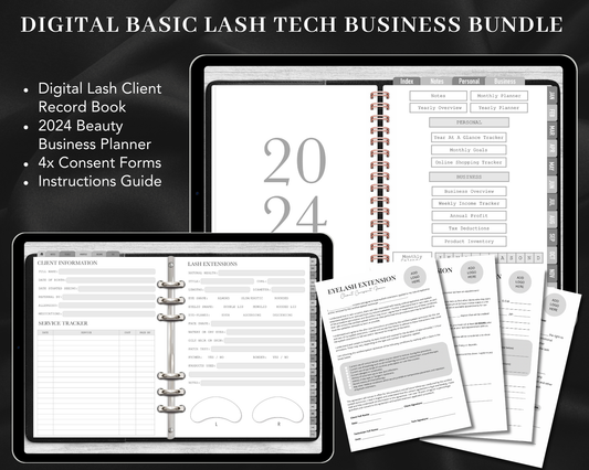 2024 DIGITAL Basic Lash Tech Business Bundle