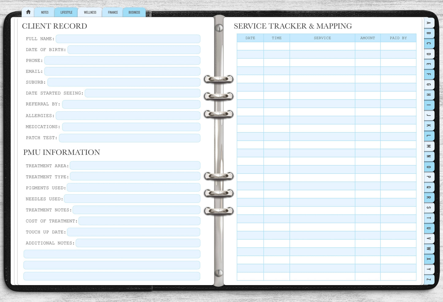 DIGITAL Ultimate PMU Client Record Book