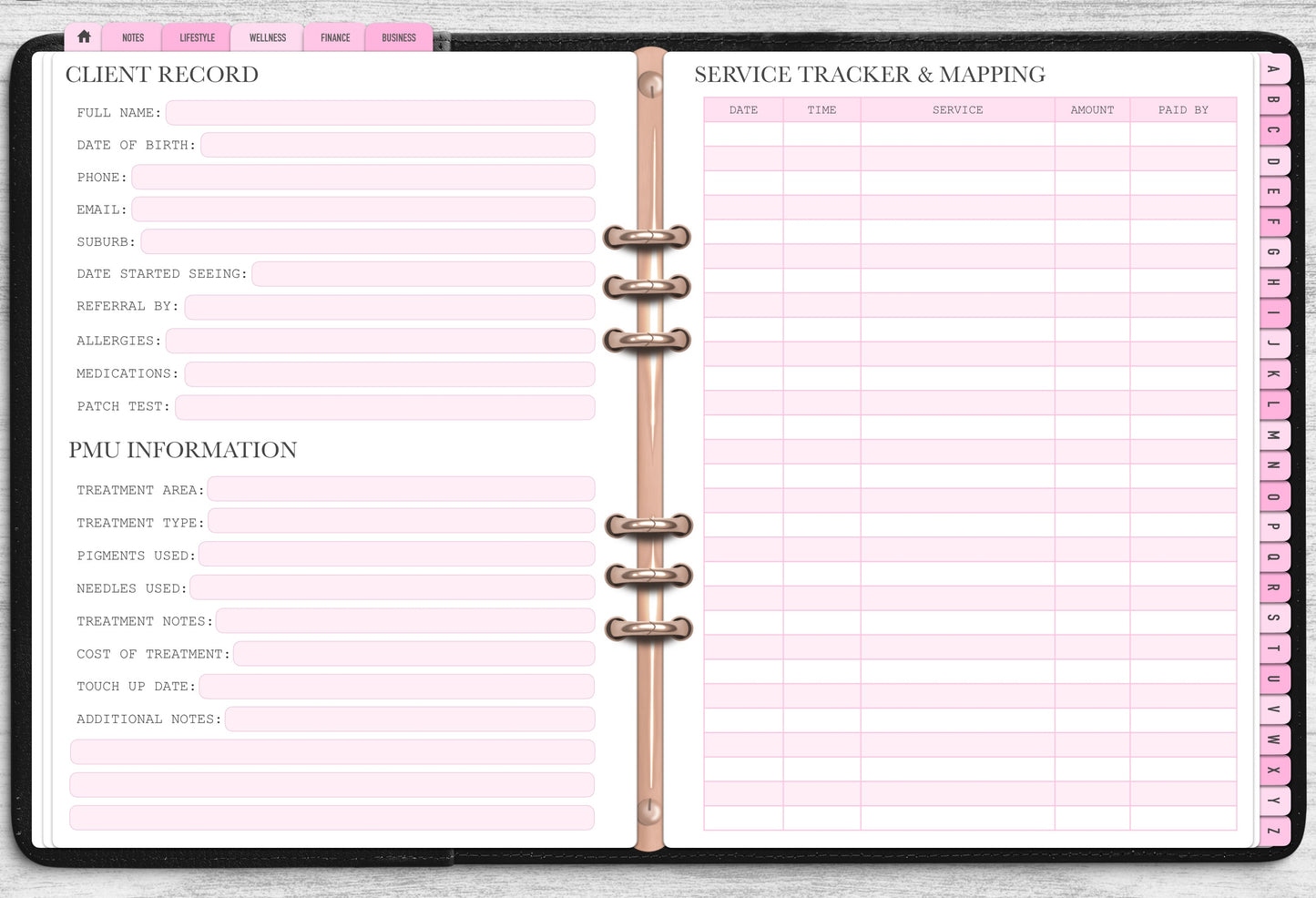 DIGITAL Ultimate PMU Client Record Book