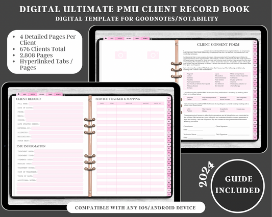 2024 DIGITAL Ultimate PMU Client Record Book