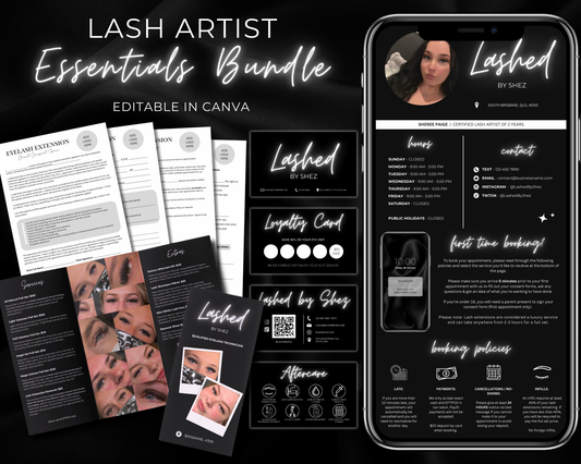 Lash Artist Essentials Bundle - Canva Templates