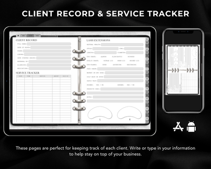 DIGITAL Lash & Brow Client Record Book