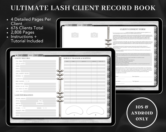 DIGITAL Ultimate Lash Client Record Book