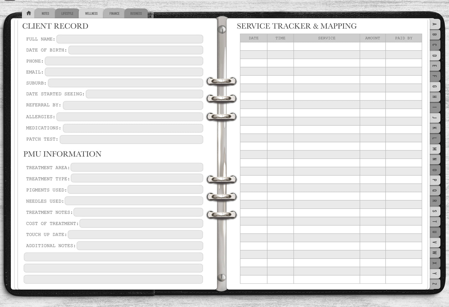 DIGITAL Ultimate PMU Client Record Book