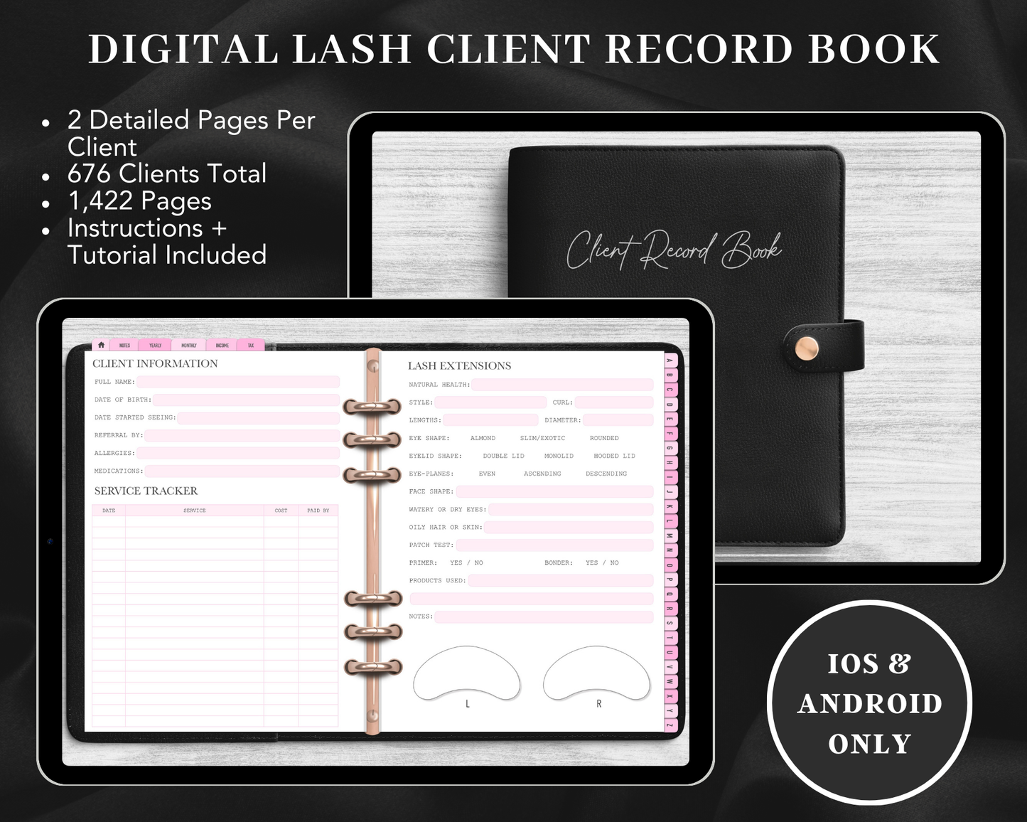 DIGITAL Lash Client Record Book