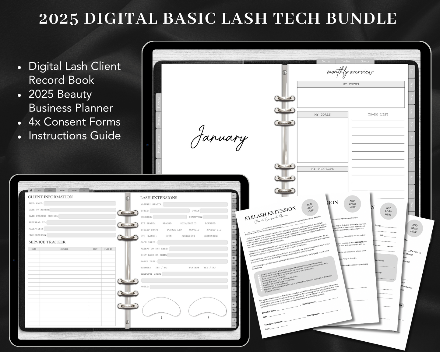 2025 DIGITAL Basic Lash Tech Business Bundle