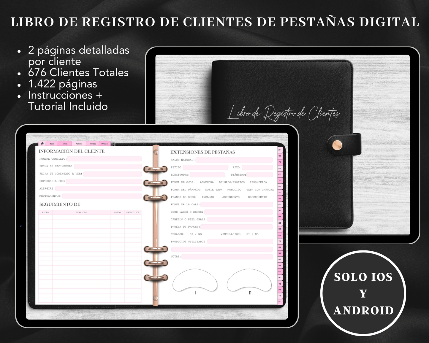 DIGITAL Lash Client Record Book (SPANISH)