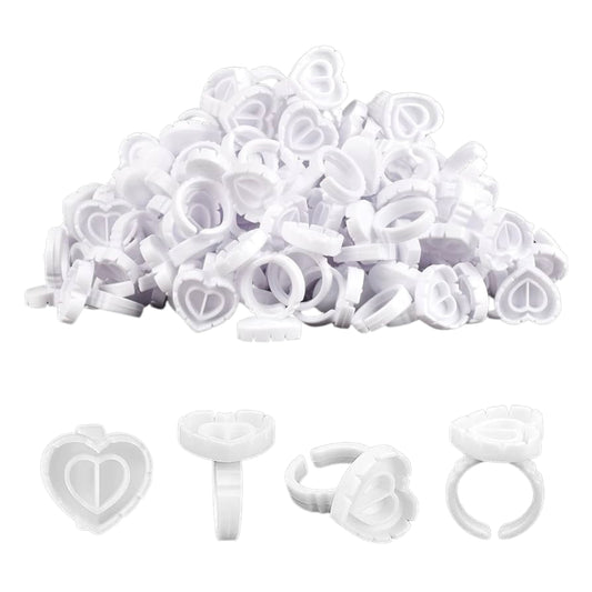 100pcs Heart Glue Rings