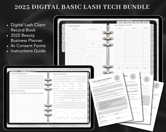 2025 DIGITAL Basic Lash Tech Business Bundle