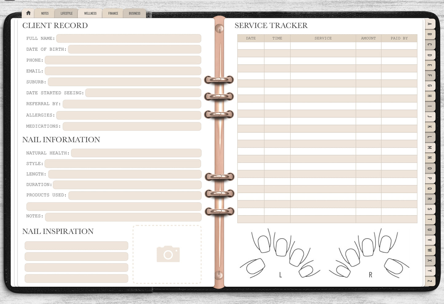 DIGITAL Ultimate Nail Client Record Book