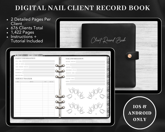 DIGITAL Nail Client Record Book