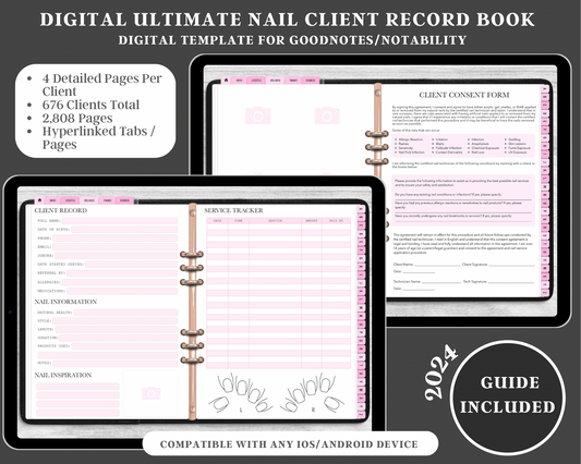 2024 DIGITAL Ultimate Nail Client Record Book