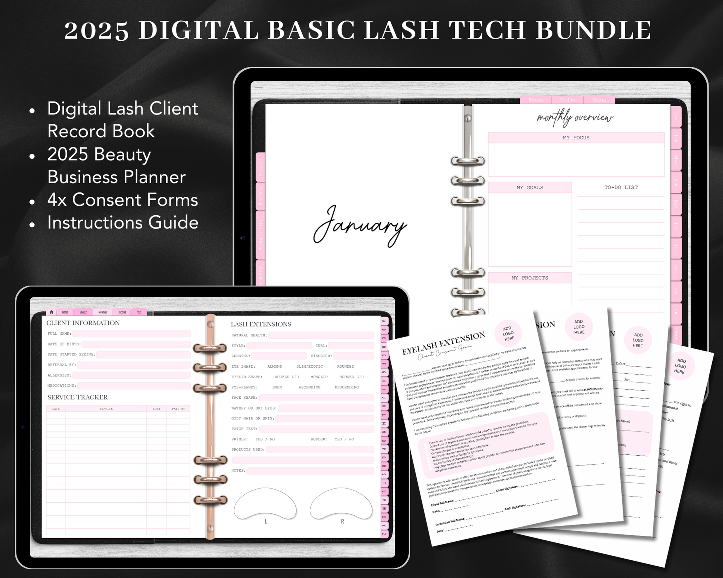 2025 DIGITAL Basic Lash Tech Business Bundle